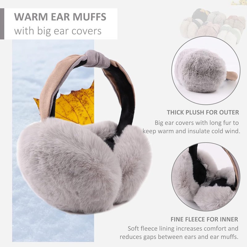 Peecabe Winter Women Earmuffs Faux Fur Girls Ear muffs Warm Unisex Kids Ear Covers Foldable Outdoor Boy Ear Warmers for Women - Image 3
